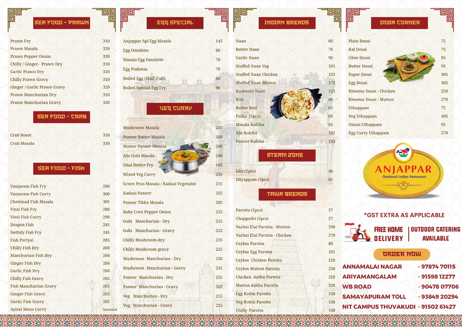 Anjappar Menu 2 full image